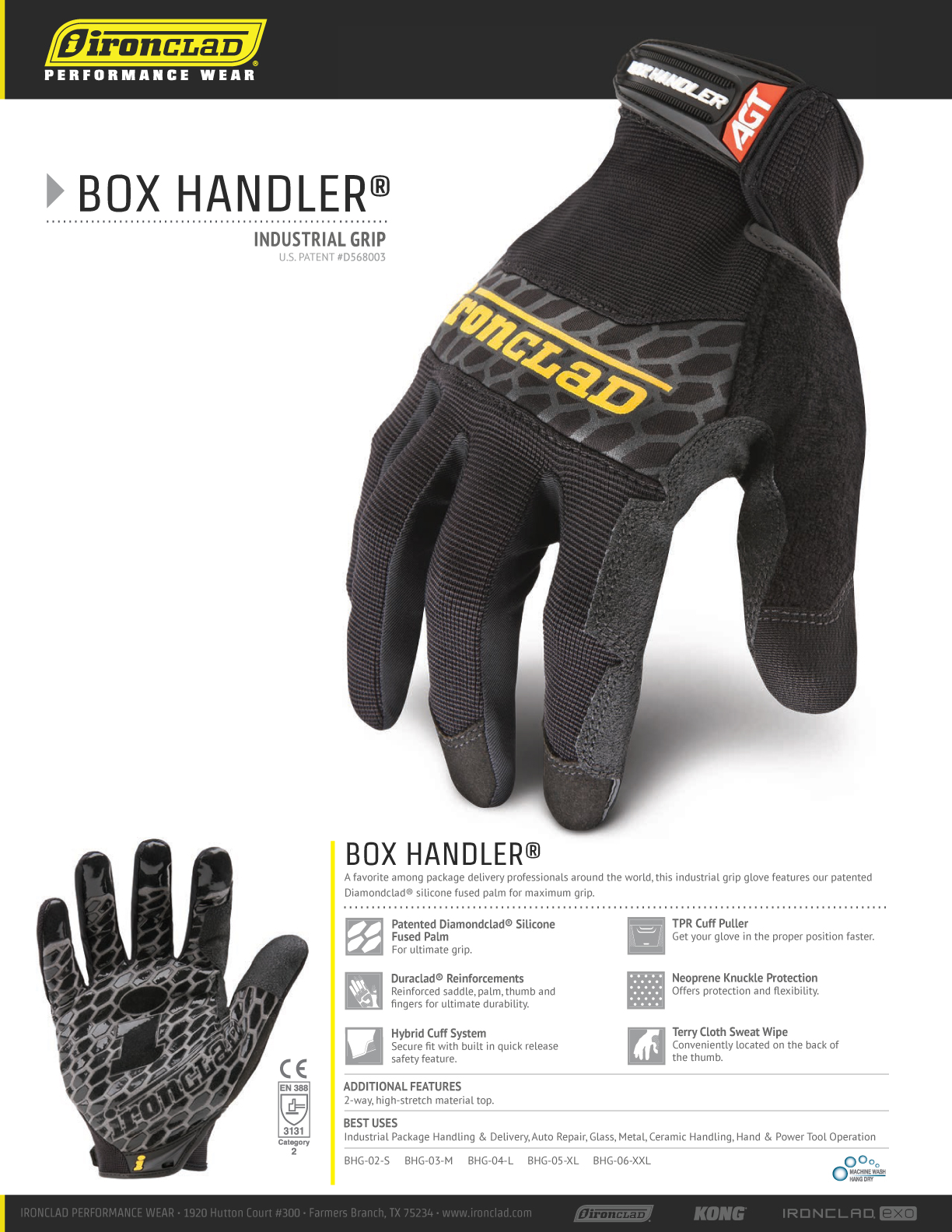 Ironclad Box Handler Industrial Gloves BHG03M